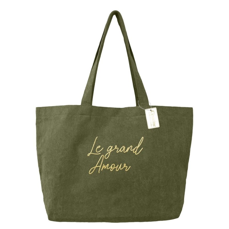 Sac cabas velours côtelé "Le grand amour" Sac cabas velours côtelé "Le grand amour"