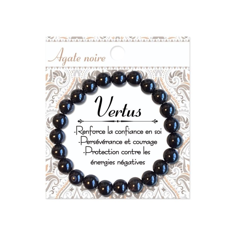 Bracelet bien-être Agate Noire