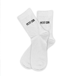 Chaussettes blanches pour homme "Petit Con"