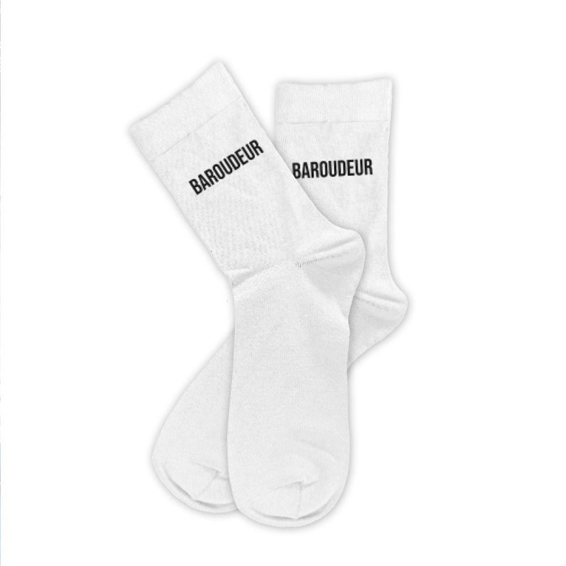 Chaussettes De Randonnée Baroudeur - Fabrication Française, Mi-mollet, Vert, Thème Militaire, Neuves Avec étiquettes