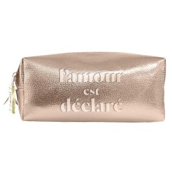 Trousse de toilette metal rose dore