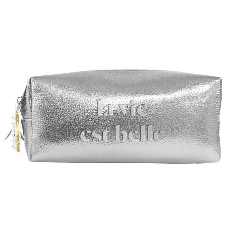 TROUSSE DE TOILETTE METAL ARGENT