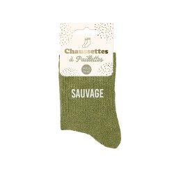 chaussettes paillettes sauvage