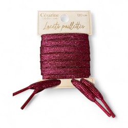 Lacets rose fuchsia paillettes