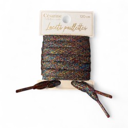 Lacets multicolores paillettes