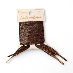 Lacets marrons paillettes