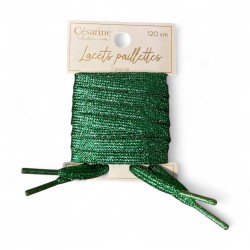 Lacets verts à paillettes – Donnez du style à vos chaussures