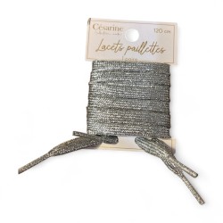 Lacets argentés paillettes