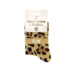 chaussette paillette féline