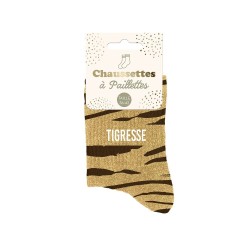 chaussette paillette tigresse