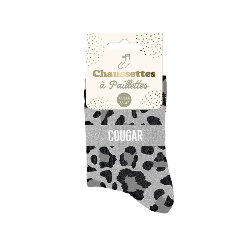 Chaussette paillette cougar