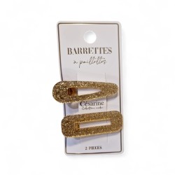 Barrettes à paillettes dorées