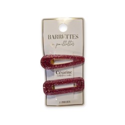 Barrettes à paillettes roses