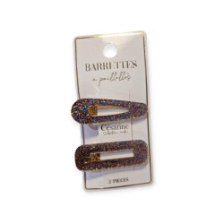 Barrettes à paillettes multicolore