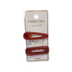 Barrettes à paillettes rouges