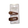 Barrettes à paillettes marron