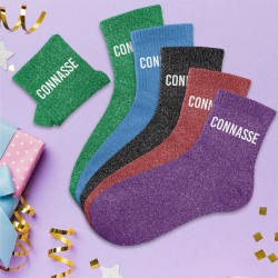 Chaussettes à paillettes Connasse - couleur à choisir
