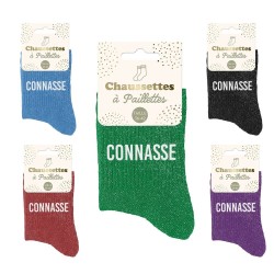 Chaussettes à paillettes Connasse - couleur à choisir