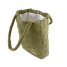 Sac matelassé brodé vert kaki "good vibes"