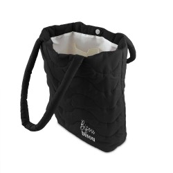 Sac matelassé brodé noir “bisou bisou”