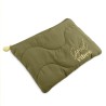 Pochette matelassée brodée kaki “good vibes”