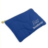 Pochette matelassée brodée bleu “petit bonheur”