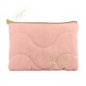Pochette matelassée brodée rose “la vie en rose”
