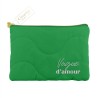 Pochette matelassée brodée vert “vague d'amour”