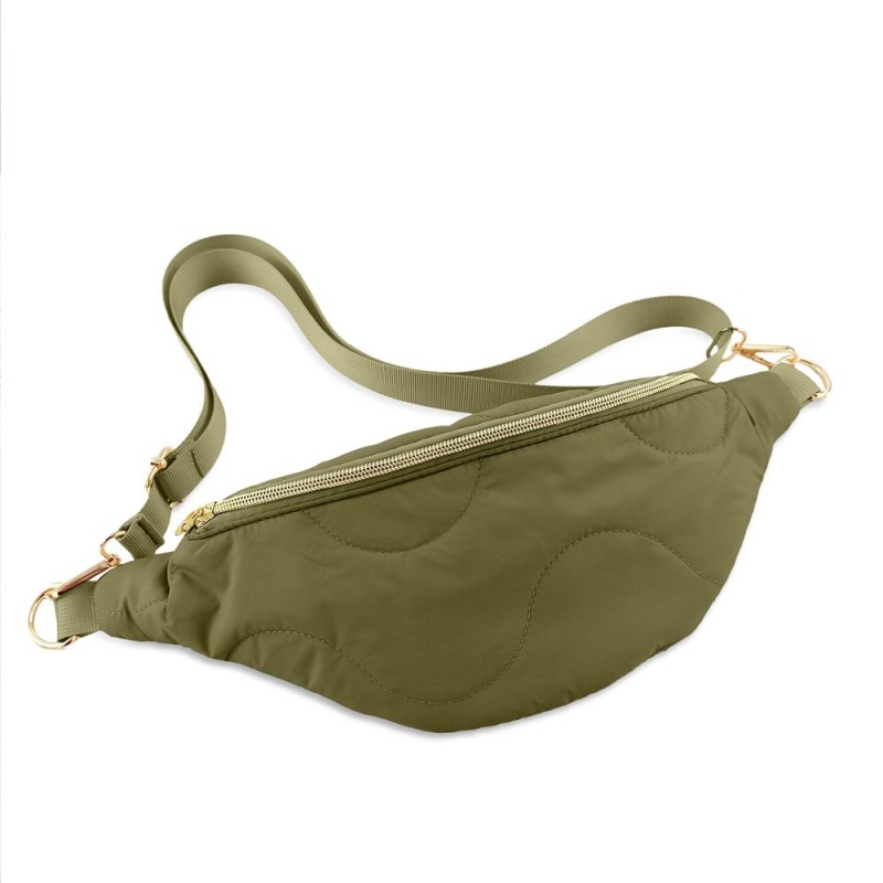 Sac banane matelassé kaki