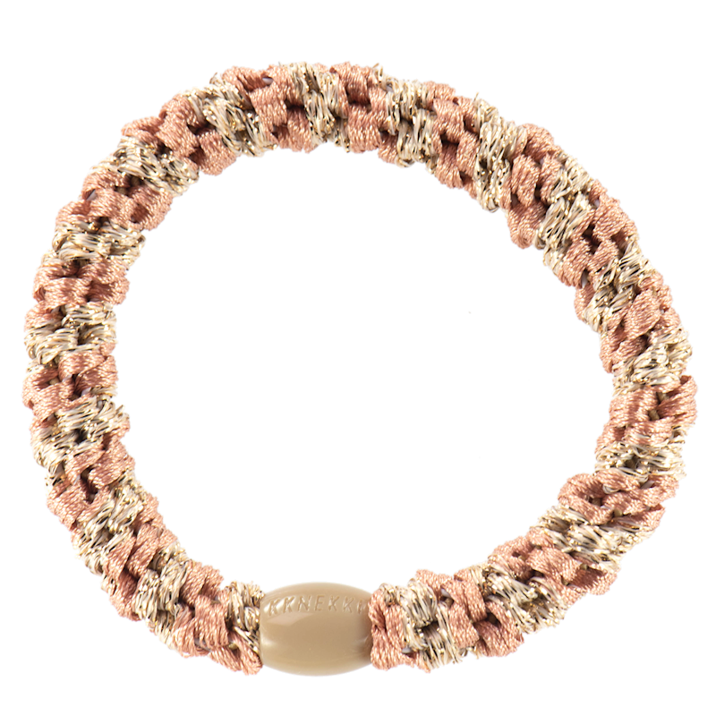 Peach Coral-Beige glitter stripe