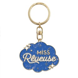 Porte-clés métallique bleu Miss Rêveuse