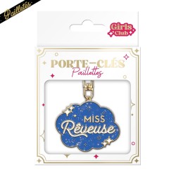 Porte-clés métallique bleu Miss Rêveuse