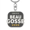 Porte-clés métallique gris Certifié Beau Gosse