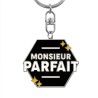 Porte-clés métallique noir Monsieur Parfait