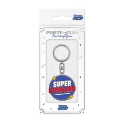 Porte-clés métallique "Super Connard"