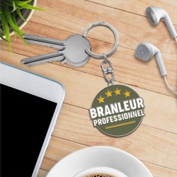 Porte-clés métallique "Branleur Professionnel"