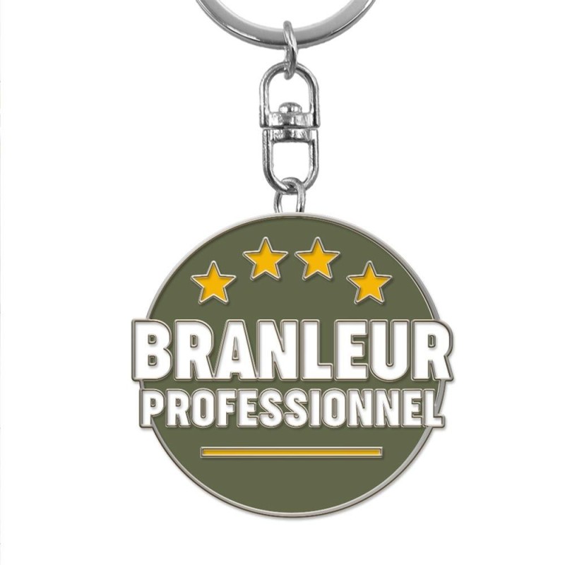 Porte-clés métallique "Branleur Professionnel"