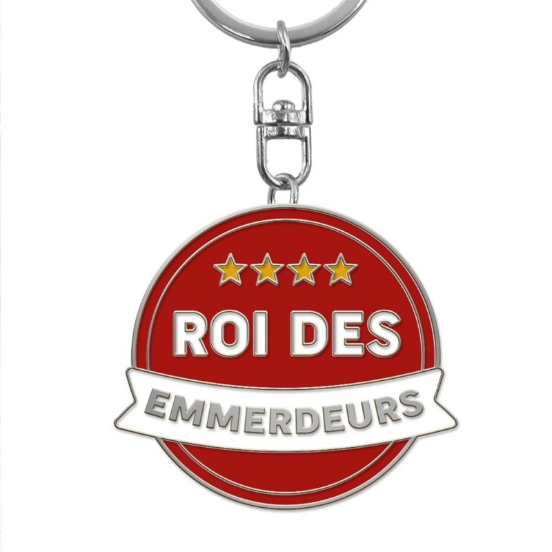 Porte-clés métallique Roi des Emmerdeurs