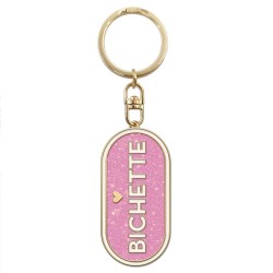 Porte-clés métallique rose Bichette
