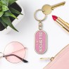 Porte-clés métallique rose Bichette
