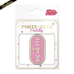 Porte-clés métallique rose Bichette