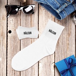 Chaussettes blanches pour homme "Râleur"