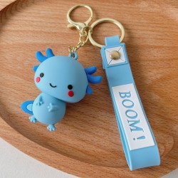 Porte-clés Axolotl Kawaii Bleu