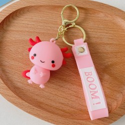 Porte-clés Axolotl Kawaii Rose