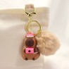 Porte-clés Capybara Pompon Kawaii Rose