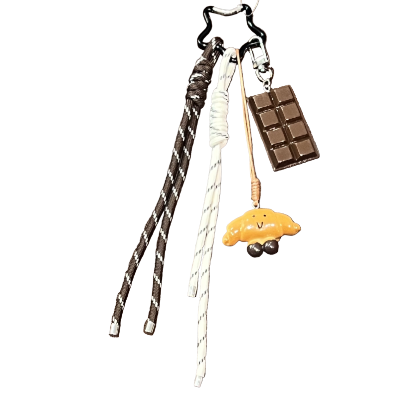 Porte-clés bijou de sac grigri chocolat