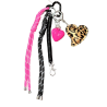 Porte-clés bijou de sac grigri cœur léopard