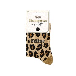 Chaussettes paillettes leopard "FELINE"