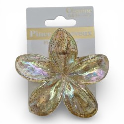 Pince à cheveux fleur dorée étincelante