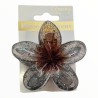 Pince à cheveux fleur grise étincelante